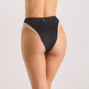 Monaco High-Waisted Brazilian Bikini Briefs - Black