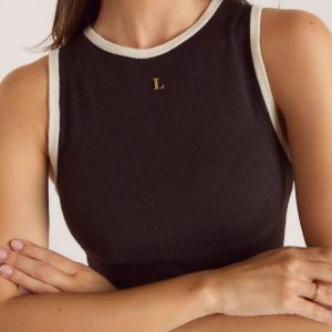 Knitted Vest Top - Chocolate