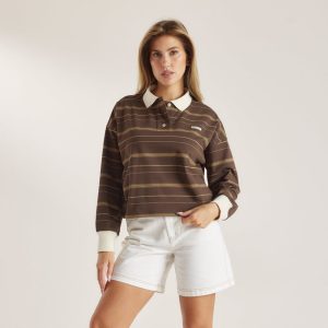 Striped Rugby Shirt - Chocolate