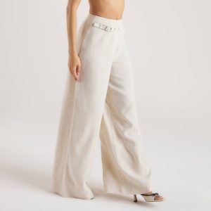 Tailored Linen Trousers - Cream