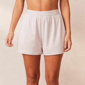 Classic Fleece Oversized Pajama Shorts - Cream
