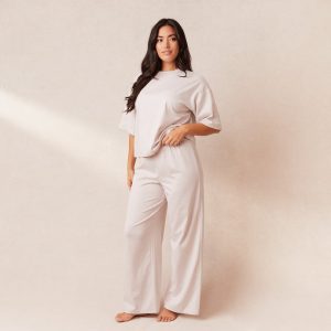 Classic Fleece Oversized Pajama Trousers - Cream