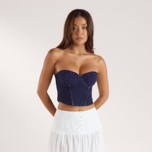 Denim Corset Top - Indigo
