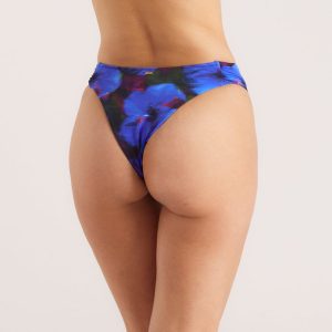 Midnight Tropics High-Leg Brazilian Bikini Briefs - Midnight Blue