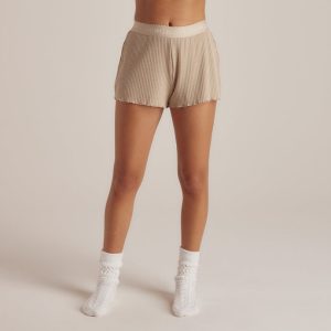 Soft Waffle Pajama Shorts - Mink