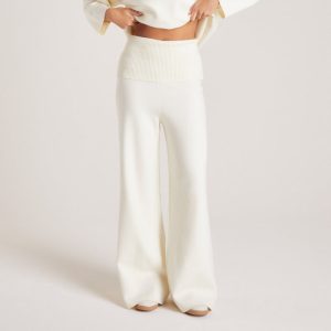 Knitted Pants - Creme