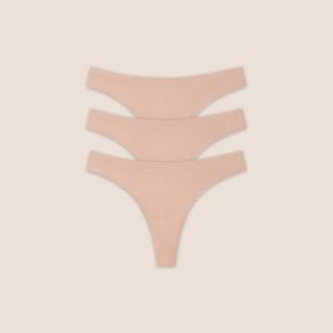 Seamless Bonded Thongs (3-Pack) - Honey